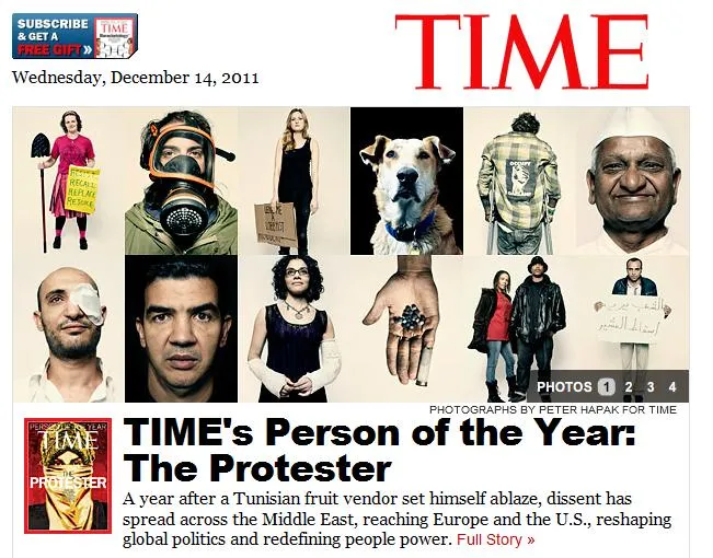 Time | Πρόσωπο της χρονιάς ο ανώνυμος διαδηλωτής 