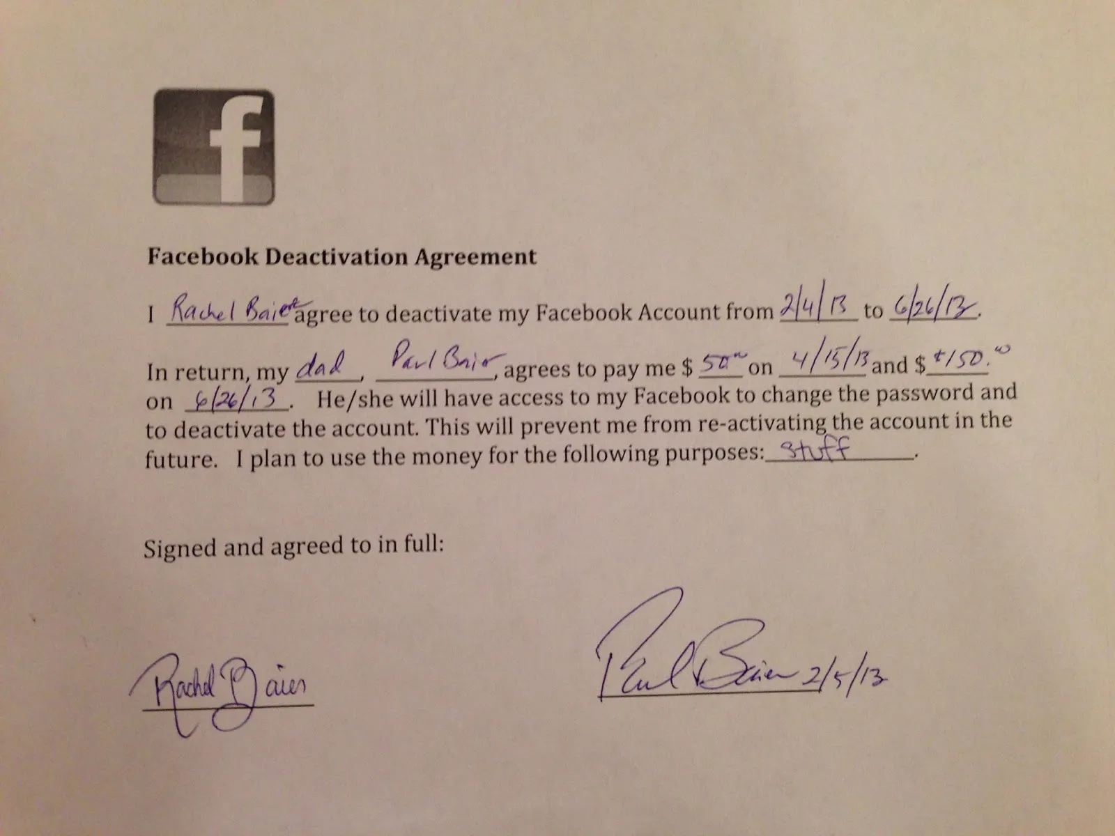 Πατέρας έκανε συμβόλαιο με την κόρη του για αποχή από το Facebook! 