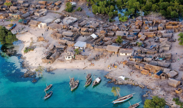 Beautiful African sea side village