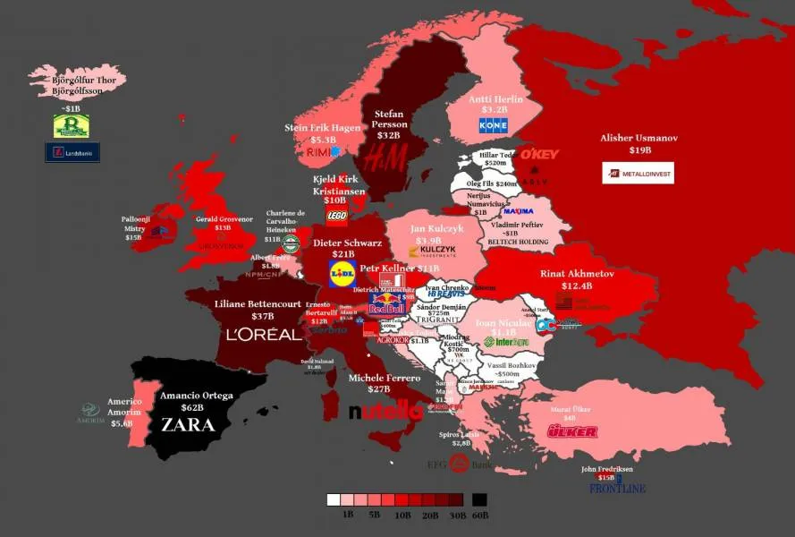 Ο χάρτης με τις πλουσιότερες εταιρείες της Ευρώπης