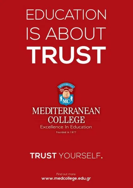 Mediterranean College: Αυτή τη φορά εμπιστεύσου τον εαυτό σου!