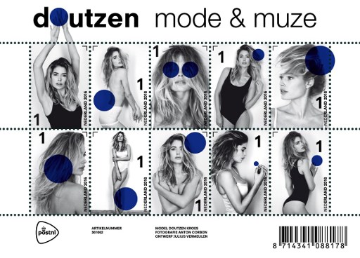 This handout picture released by PostNL on September 10, 2016 shows a postal stamp created by Dutch photographer Anton Corbijn, featuring model Doutzen Kroes. They're not your usual boring stamps showing bucolic scenes or national landmarks. Instead, the Dutch post office is rolling out a collection with supermodel Doutzen Kroes in a series of poses. Her arms coyly crossed across her naked chest, or clad only in a swimsuit, the former Victoria's Secret lingerie girl will likely have many philatelists cheering. / AFP PHOTO / ANP / PostNL / RESTRICTED TO EDITORIAL USE - MANDATORY MENTION OF THE ARTIST UPON PUBLICATION - MANDATORY CREDIT "AFP PHOTO / POSTNL/ ANTON CORBIJN" - TO ILLUSTRATE THE EVENT AS SPECIFIED IN THE CAPTION - NO MARKETING NO ADVERTISING CAMPAIGNS - DISTRIBUTED AS A SERVICE TO CLIENTS - NO ARCHIVE / NETHERLANDS OUT