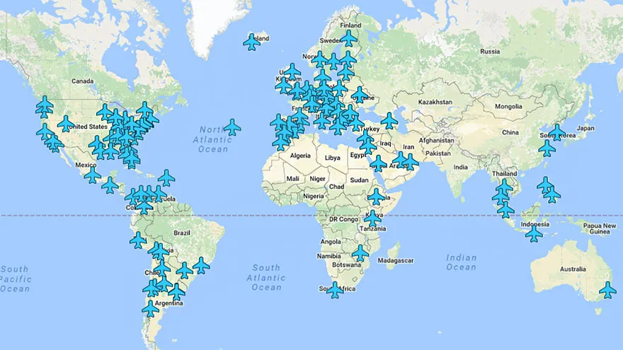 Ένας χάρτης, όλοι οι κωδικοί Wi-Fi των αεροδρομίων παγκοσμίως!