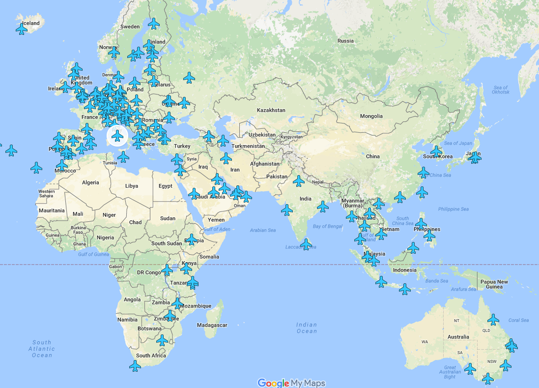 Χάρτης που περιέχει τους κωδικούς Wi-Fi δεκάδων αεροδρομίων ανά στον κόσμο!