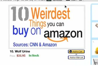 Amazon | Τα 10 πιο περίεργα πράγματα προς πώληση!