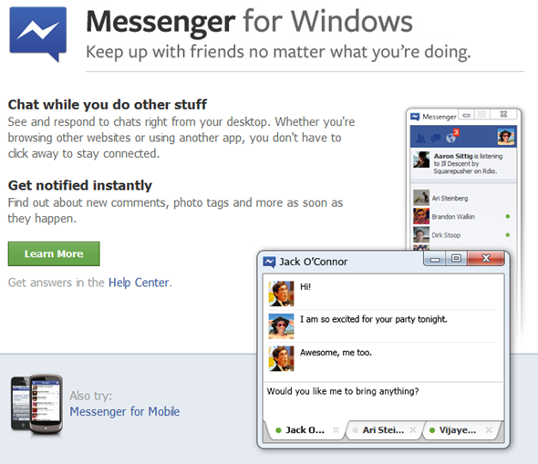 Facebook | Επίσημα πρόγραμμα Messenger για Windows!