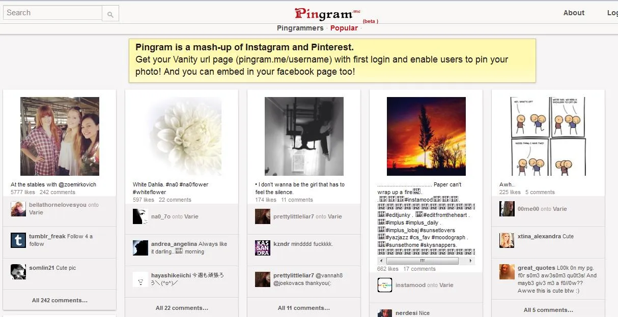 Site της ημέρας | Pingram=Pinterest + Instagram