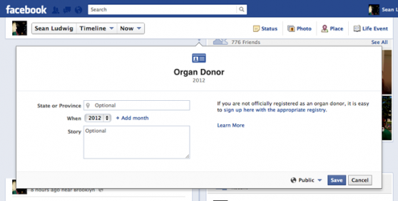 Facebook | Στηρίζει τη δωρεά οργάνων και τη βάζει στο Timeline