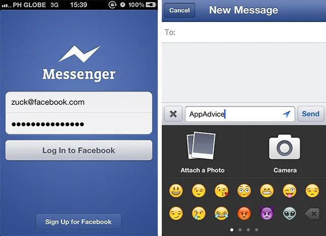 Facebook | Smileys στο messenger για κινητά