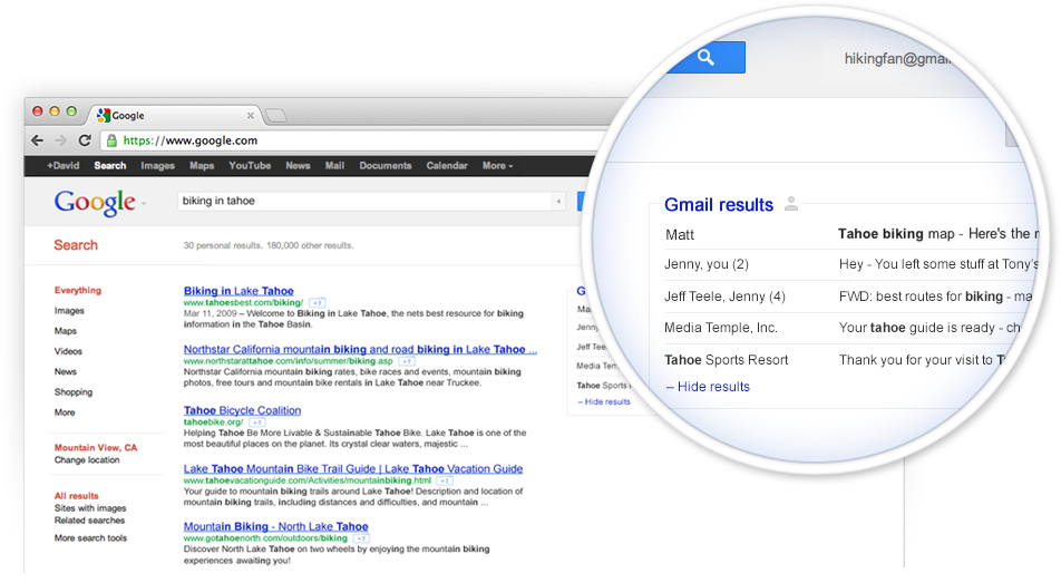Google | Εμφάνιση Gmail αποτελεσμάτων στην αναζήτηση
