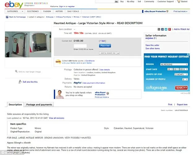 eBay | Πωλείται στοιχειωμένος καθρέφτης! 