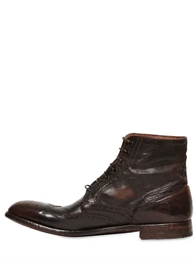 #4 ENGLISH BROGUE HAND WASHED LEATHER BOOTS
