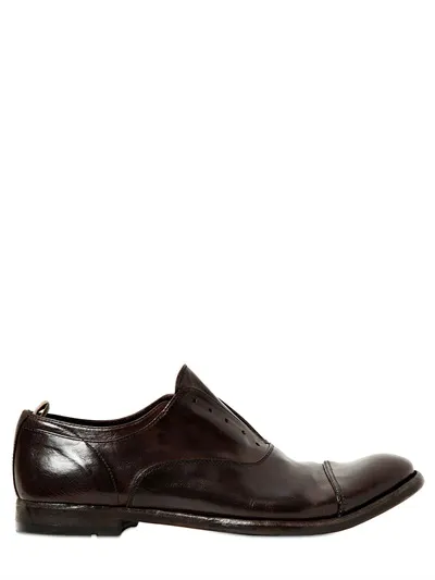 #6 BRUSHED LEATHER SLIP ON OXFORD SHOES