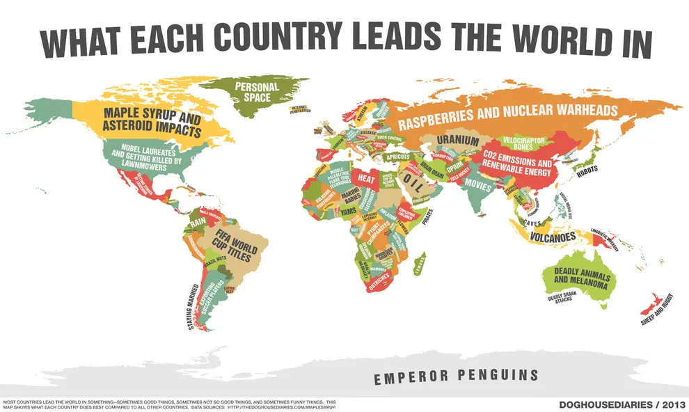 Χάρτης: Τι έχει να προσφέρει η κάθε χώρα παγκοσμίως