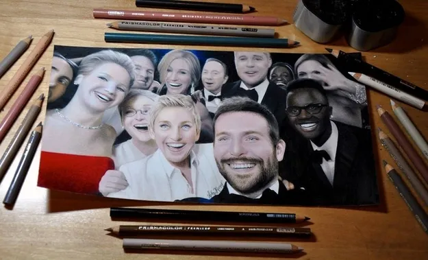 Η selfie των Όσκαρ φτιαγμένη από... μολύβια