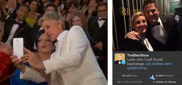 Oscars 2014: Η DeGeneres χρησιμοποιούσε iPhone στα παρασκήνια 