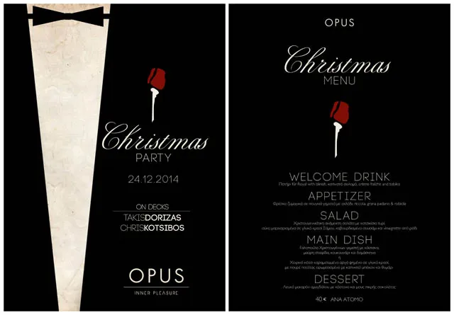 Opus Christmas Party + Menu