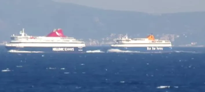 VIRAL: Το Blue Star Naxos & Nissos Mykonos έκαναν κόντρες στο Αιγαίο! (video)