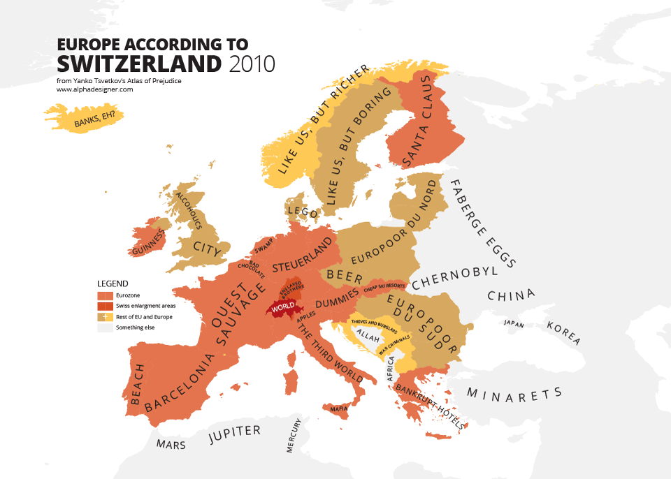 10 ξεκαρδιστικοί προσβλητικοί χάρτες της Ευρώπης όπως την βλέπουν οι Ευρωπαίοι!